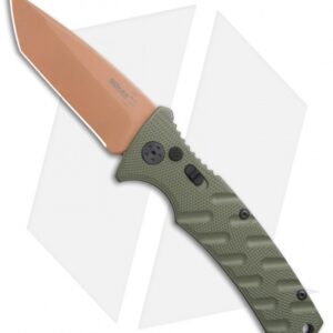 Boker Strike Tanto Desert Warrior Automatic Knife OD Green (3.25" Copper D2)